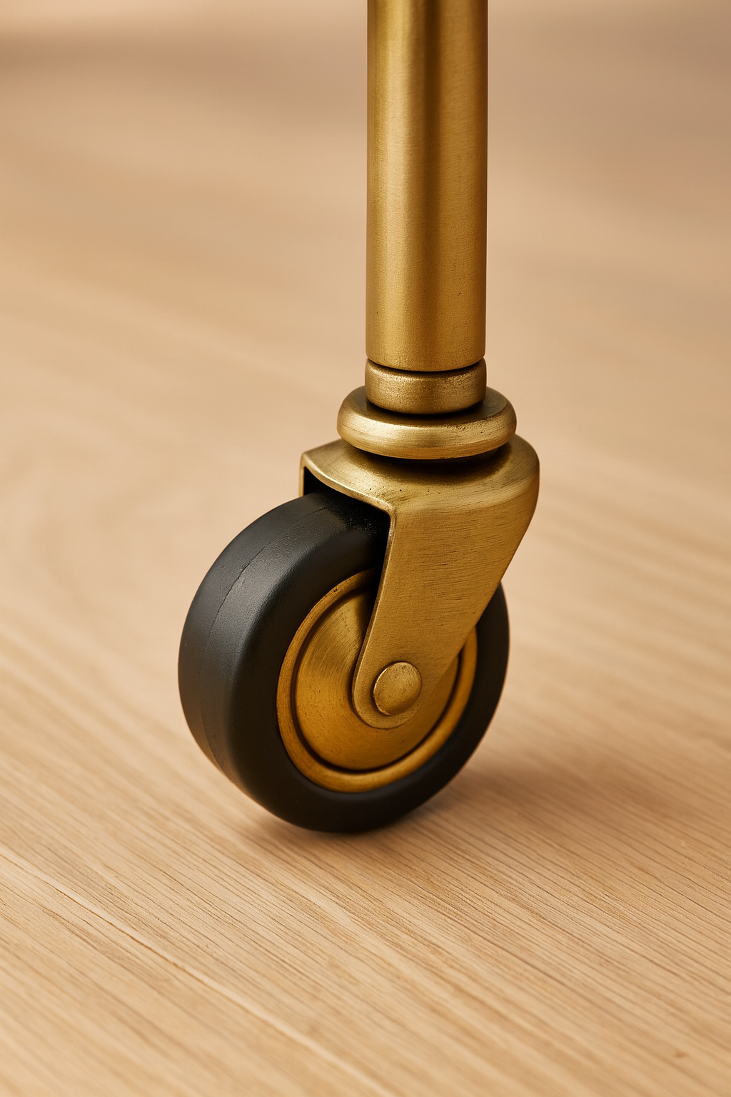 AURUM‧Round Serving Cart — Hand-Push Bar Trolley, Brass Finish, 2/3-Tier with Tempered Glass